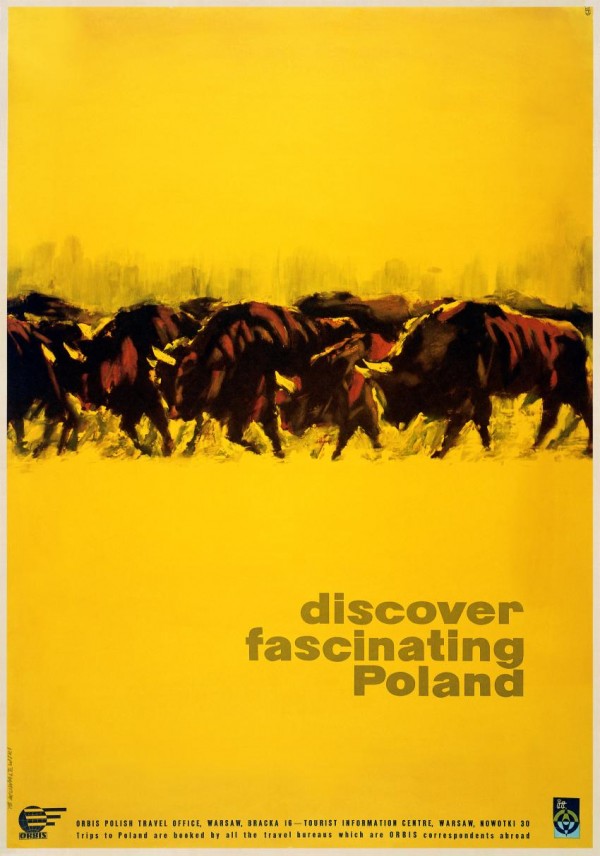 Discover Poland Buffalos Polish travel poster by VINTAGE POSTER